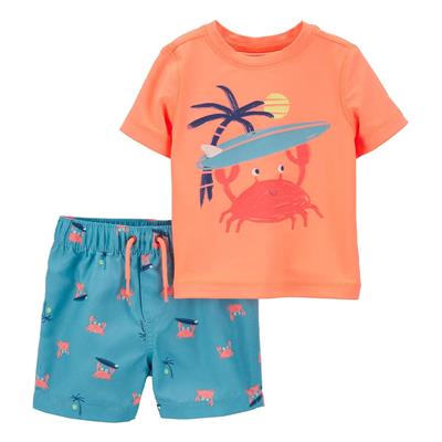 Erkek Bebek Güneş Koruyucu Mayo Set 2+