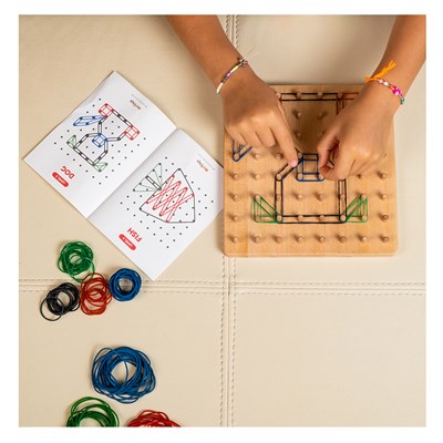 Geoboard - Ahşap Lastikli Şekiller