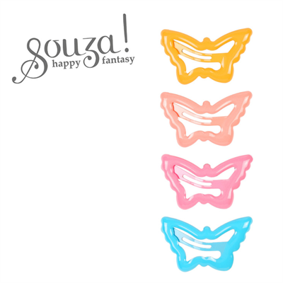Hair clips Paulien butterfly (4 pcs/card, 1card)