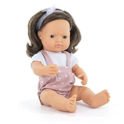 Kahverengi Saçlı Kız Bebek (38 cm)