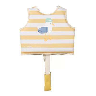 Kids Swim Vest Sid the Seagull Mustard Stripe -1-2