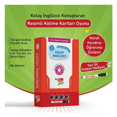 Kolay İngilizce Konuşturan Resimli Kelime Kartları