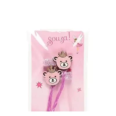 Örgülü Pembe Lila Saç Klipsli