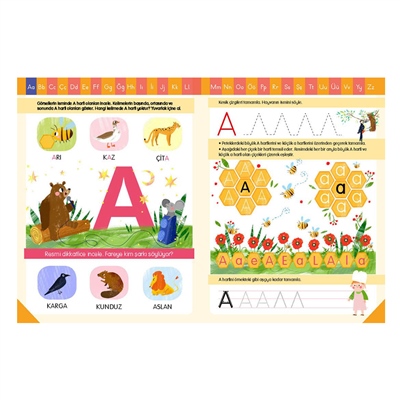 Renkli Resimlerle Alfabe Harflere İlk Adım