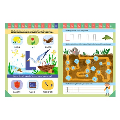 Renkli Resimlerle Alfabe Harflere İlk Adım