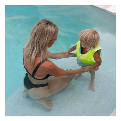 Salty the Shark Swim Vest Aqua Neon Yellow - 1-2