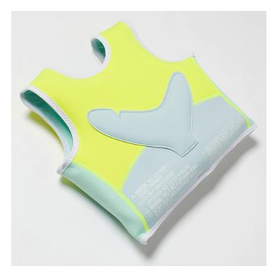 Salty the Shark Swim Vest Aqua Neon Yellow - 2-3