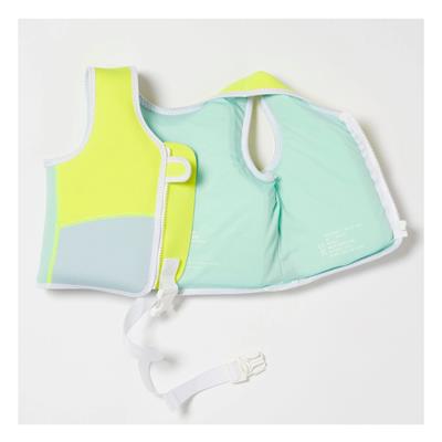 Salty the Shark Swim Vest Aqua Neon Yellow - 2-3