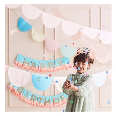 Şeftali Renkli Yarım Ay Kağıt Asılan Süs