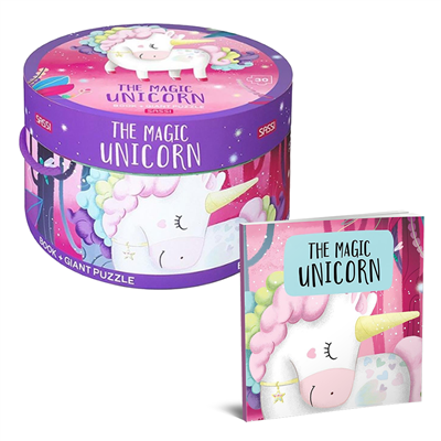 İkisi Bir Arada Dev Puzzle, Kitap- Sihirli Unicorn