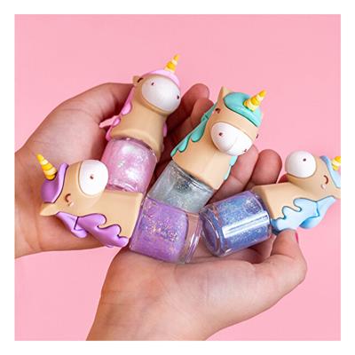 Unicorn Figürlü Su Bazlı Oje - Pırıltılı Mor