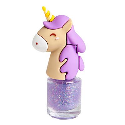 Unicorn Figürlü Su Bazlı Oje - Pırıltılı Mor