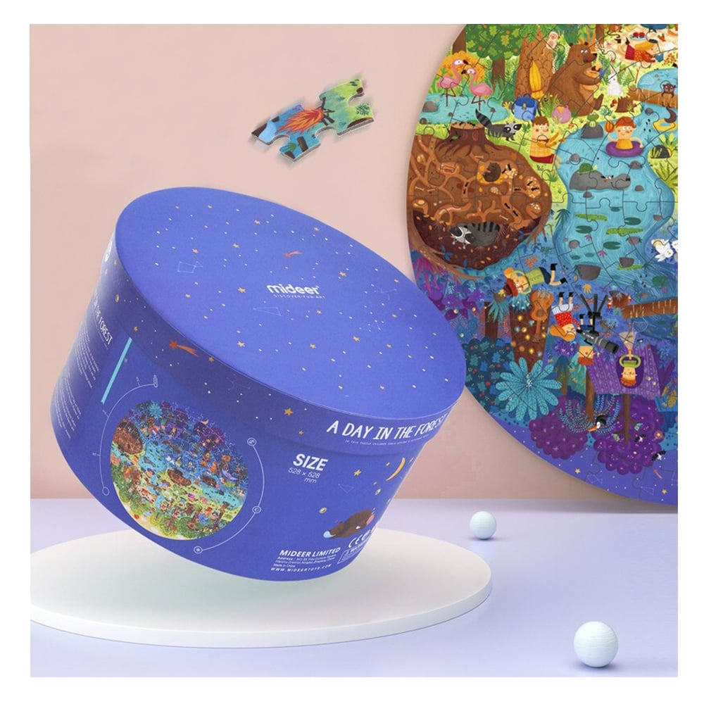 150P ROUND PUZZLE -A DAY IN THE FOREST Çocuk Kitapları Uzmanı - Children's Books Expert