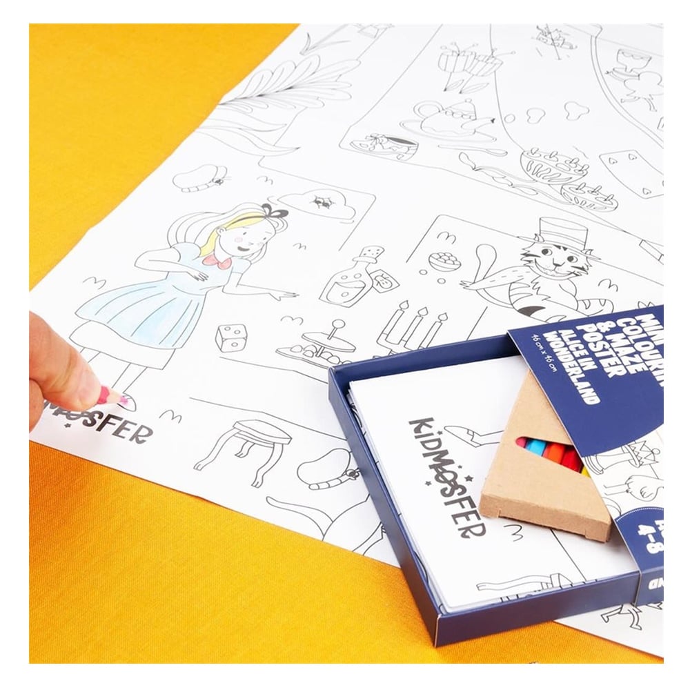 ALICE HARİKALAR DİYARINDA - BOYAMA VE LABİRENT POSTER Çocuk Kitapları Uzmanı - Children's Books Expert