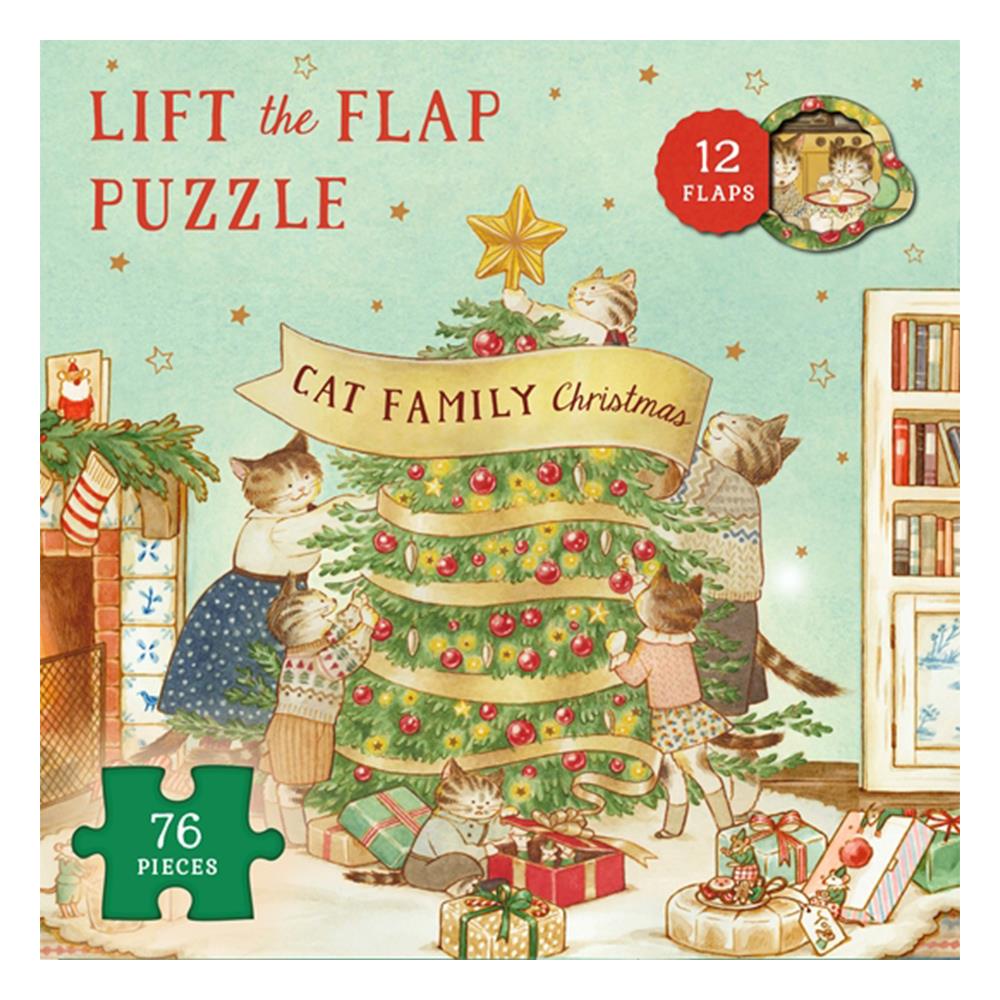 Cat Family Christmas - Lift The Flap Puzzles Çocuk Kitapları Uzmanı - Children's Books Expert