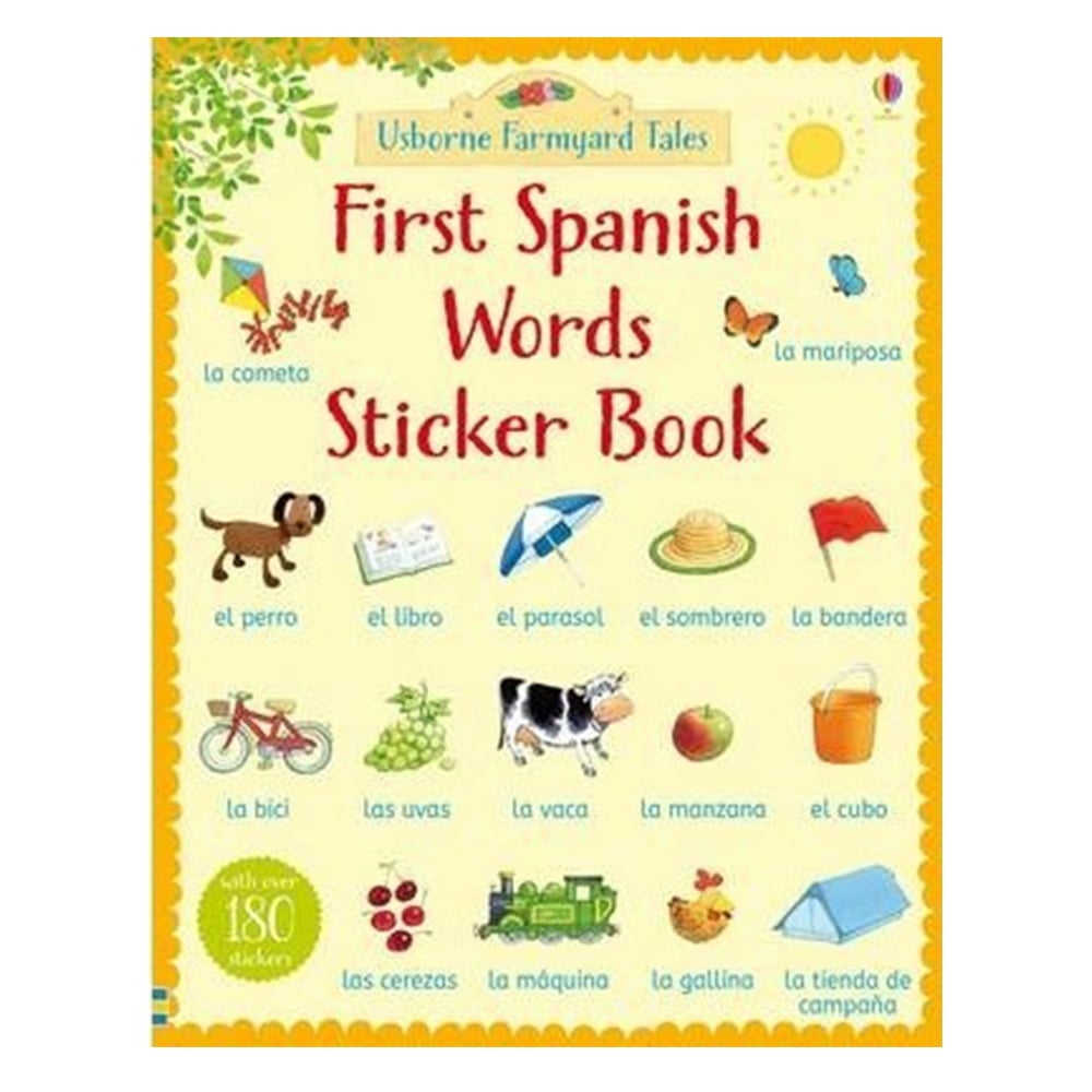 FARMYARD TALES FIRST SPANISH WORDS STICKER BOOK (FARMYARD TALES FIRST WORDS STICKER) Çocuk Kitapları Uzmanı - Children's Books Expert
