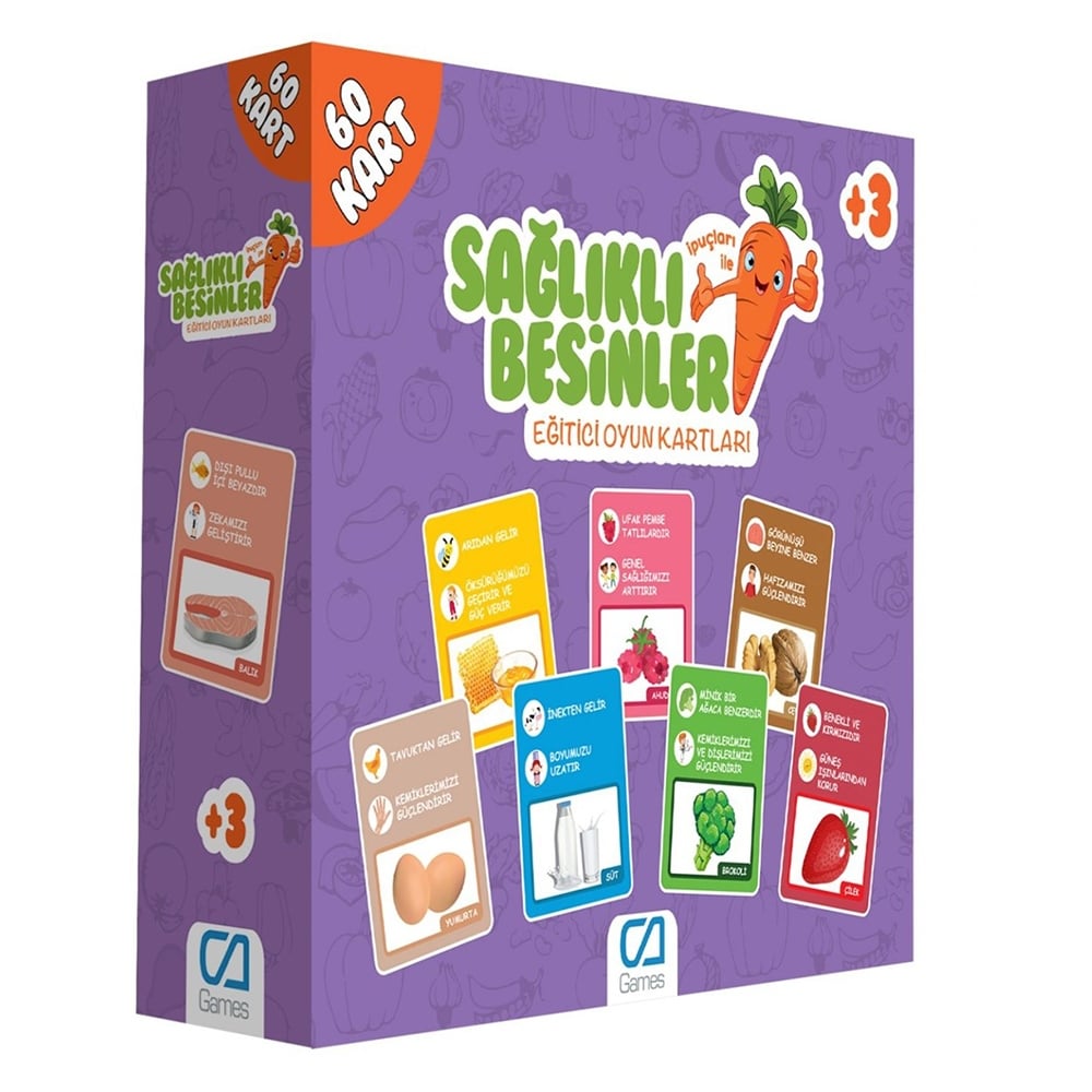 İPUÇLARI İLE SAĞLIKLI BESİNLER EĞİTİCİ OYUN KARTLARI