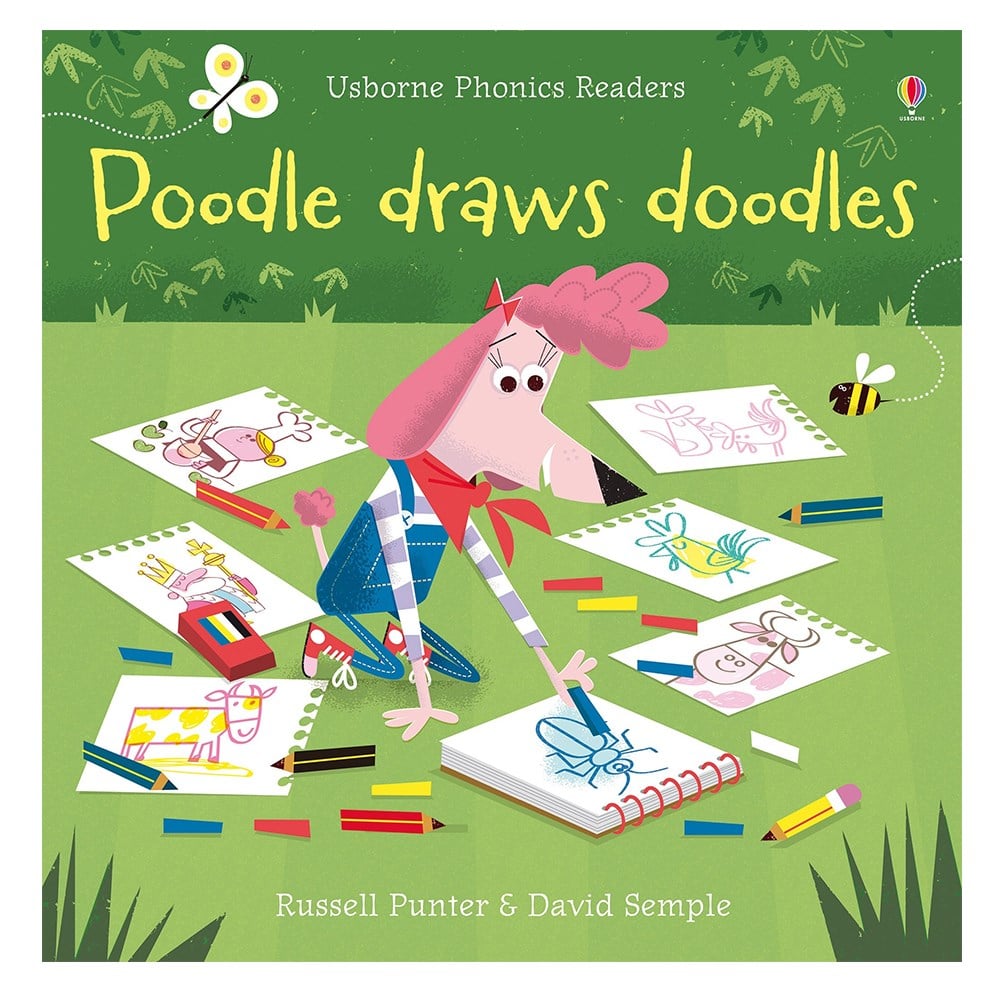 POODLE DRAWS DOODLES - USBORNE PHONICS READERS Çocuk Kitapları Uzmanı - Children's Books Expert