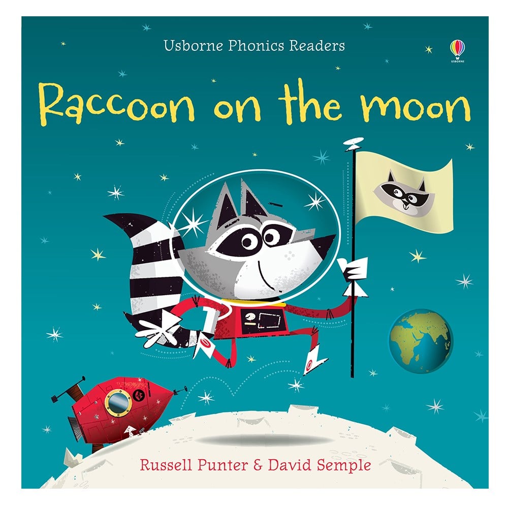 RACCOON ON THE MOON - USBORNE PHONICS READERS Çocuk Kitapları Uzmanı - Children's Books Expert