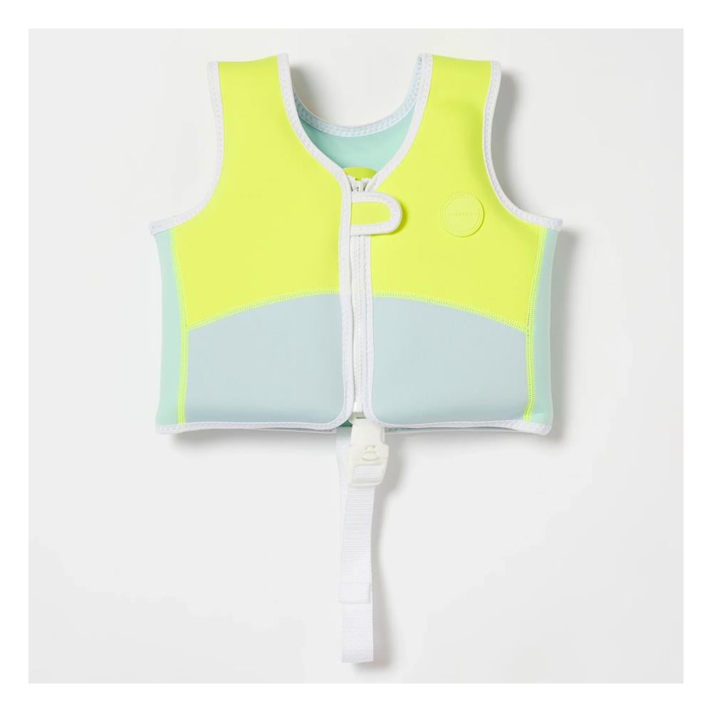 Salty the Shark Swim Vest Aqua Neon Yellow - 3-6 Çocuk Kitapları Uzmanı - Children's Books Expert