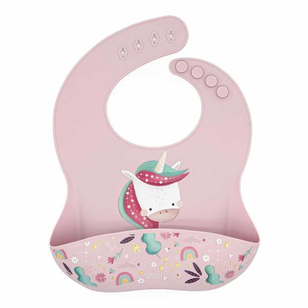 Silikon Cepli Mama Önlüğü - Sevimli Unicorn Çocuk Kitapları Uzmanı - Children's Books Expert