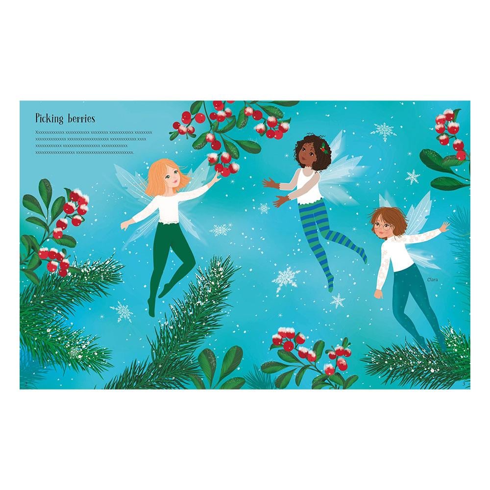 Sticker Dolly Dressing: Christmas Fairies - Elenceli Ylba kartmalar  ile Peri Kzlarn Giydir