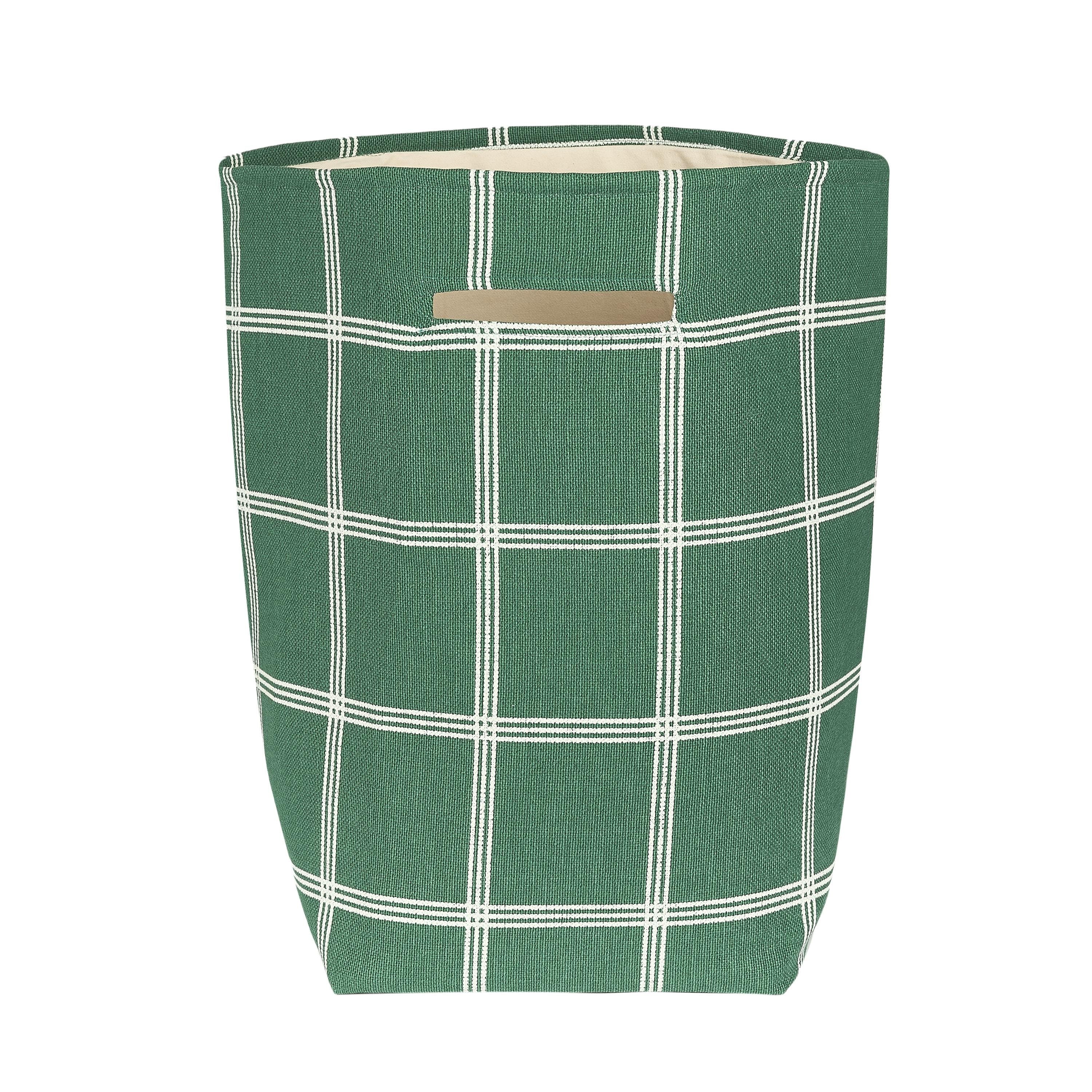 Vibes Büyük Sepet, Green White Windowpane