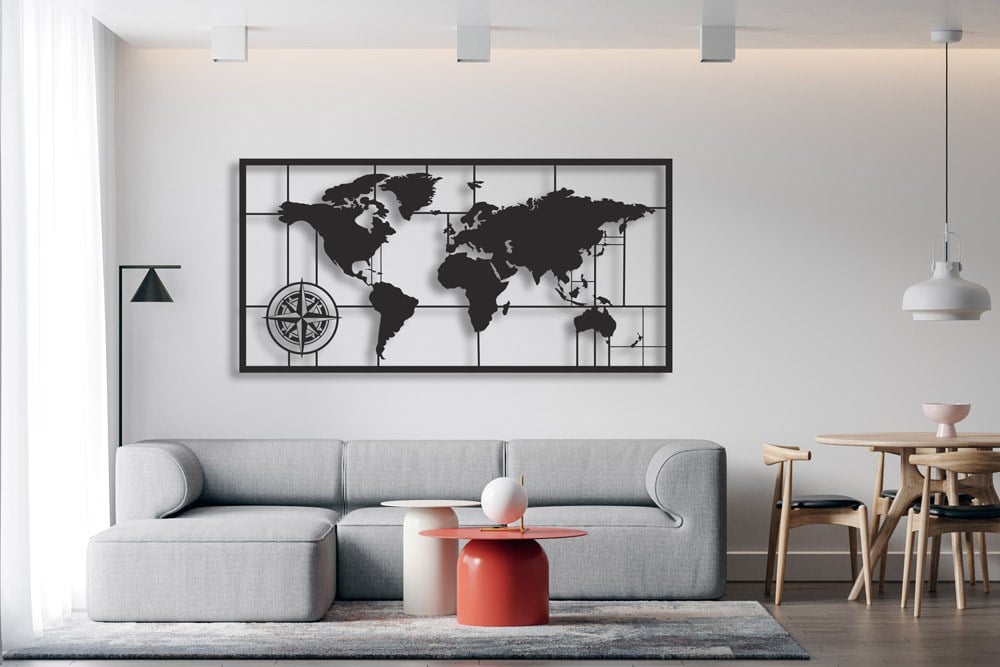 Pusulalı Dünya Haritası