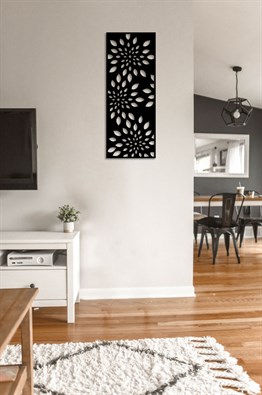 Çiçek ve Yaprak Desenli Metal Tablo