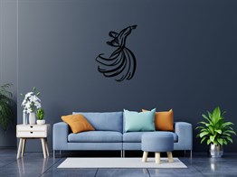 Mevlevi Figürü Metal Duvar Süsü
