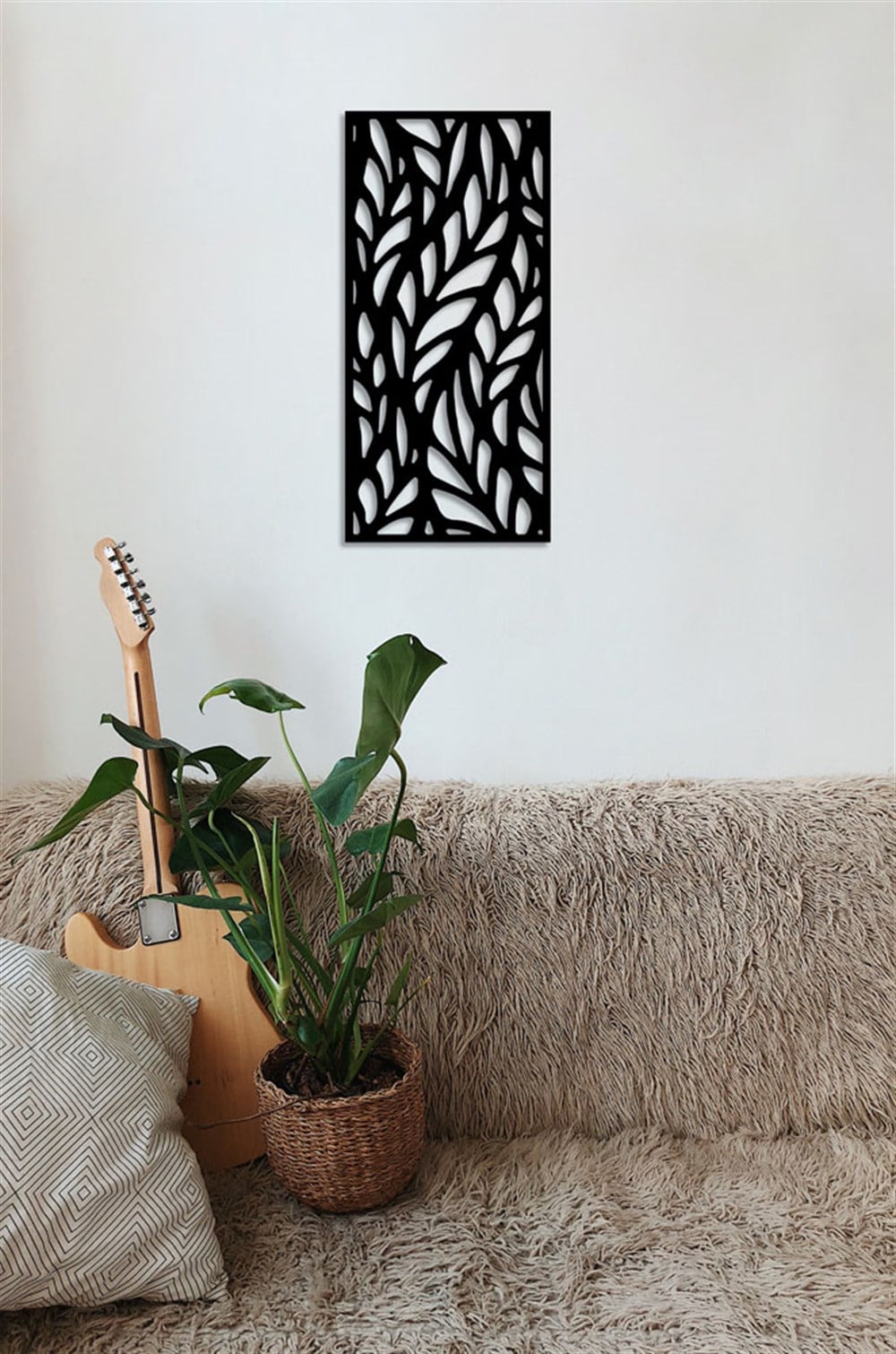 Yaprak Desenli Metal Tablo