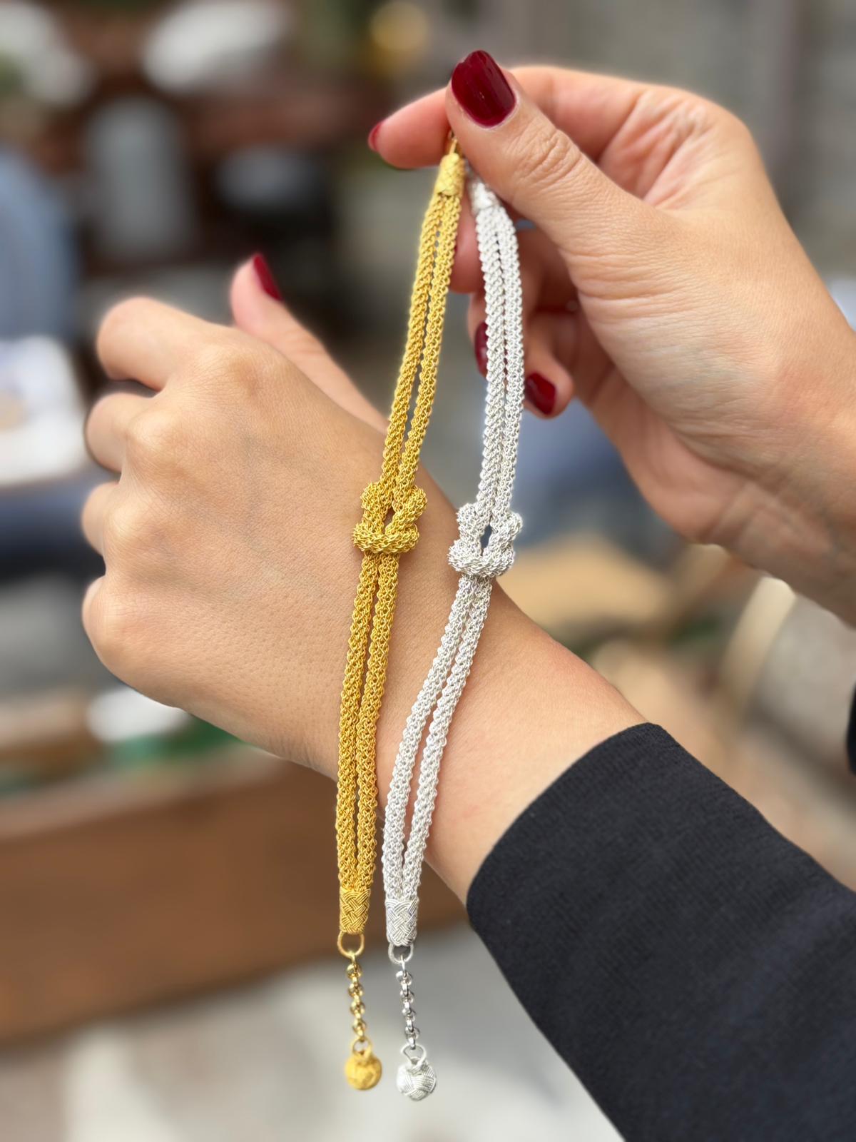 1000 Ayar Gümüş Düğüm Kazaziye Bileklik