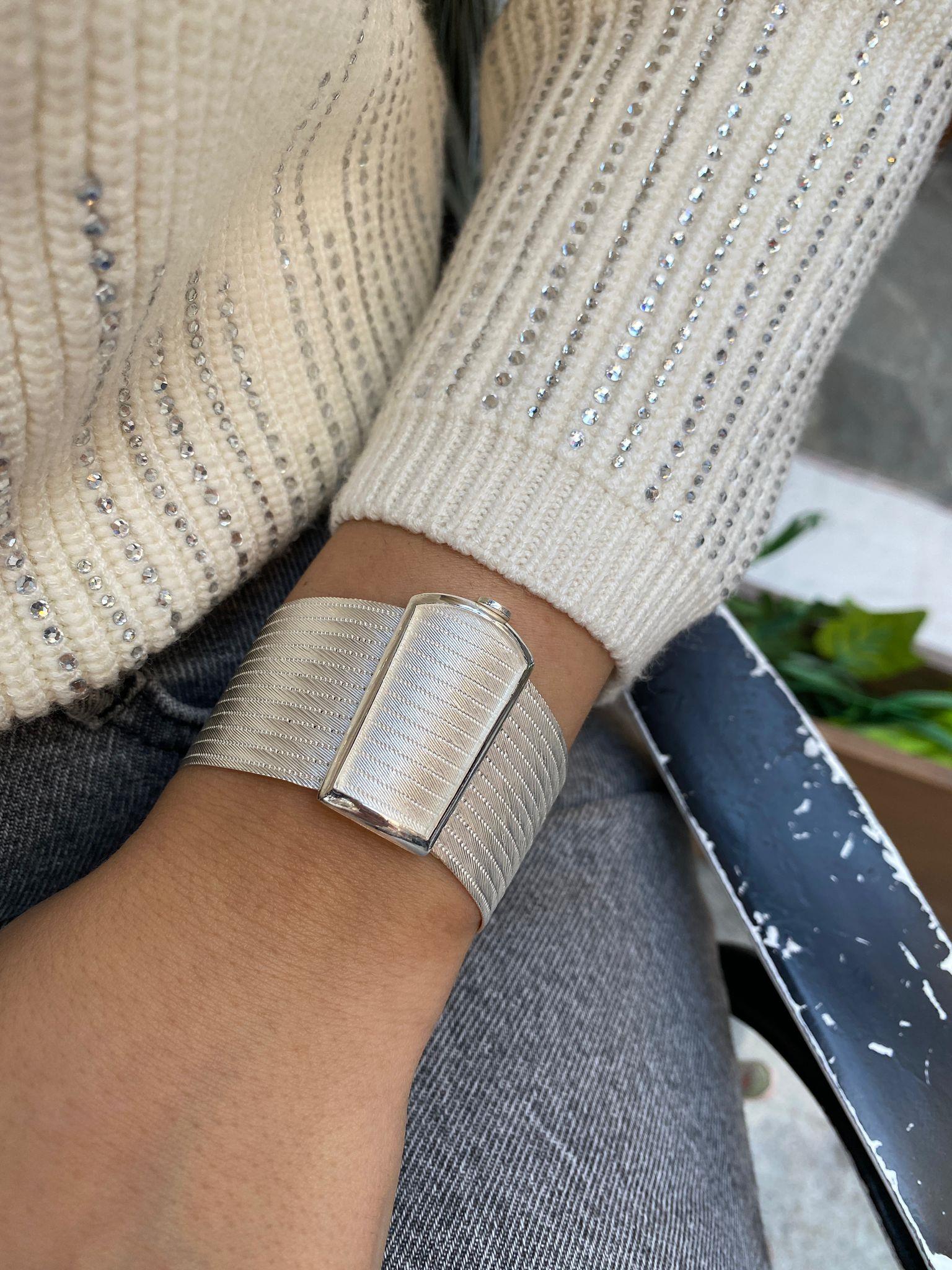 Kadın Gümüş 13 Sıra Klasik Toka Trabzon Hasır Bileklik