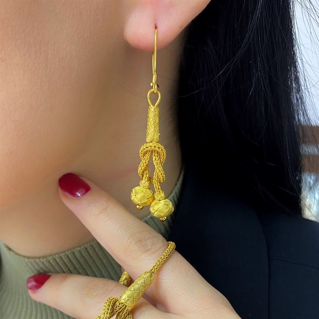 Kadın Gümüş Aşk Düğümü Kazaziye Küpe