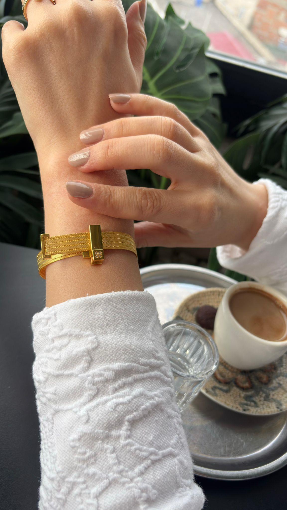 Kadın Gümüş Elit Hasır 5 Sıra Bileklik