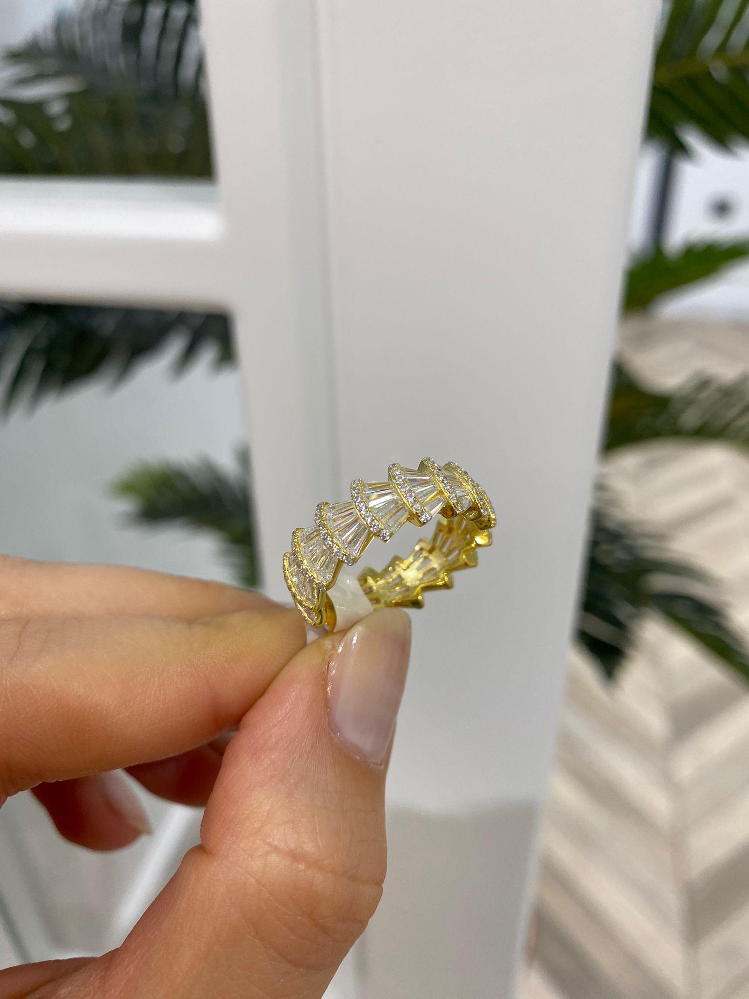 Kadın Gümüş Gold İthal Zirkon Yüzük 