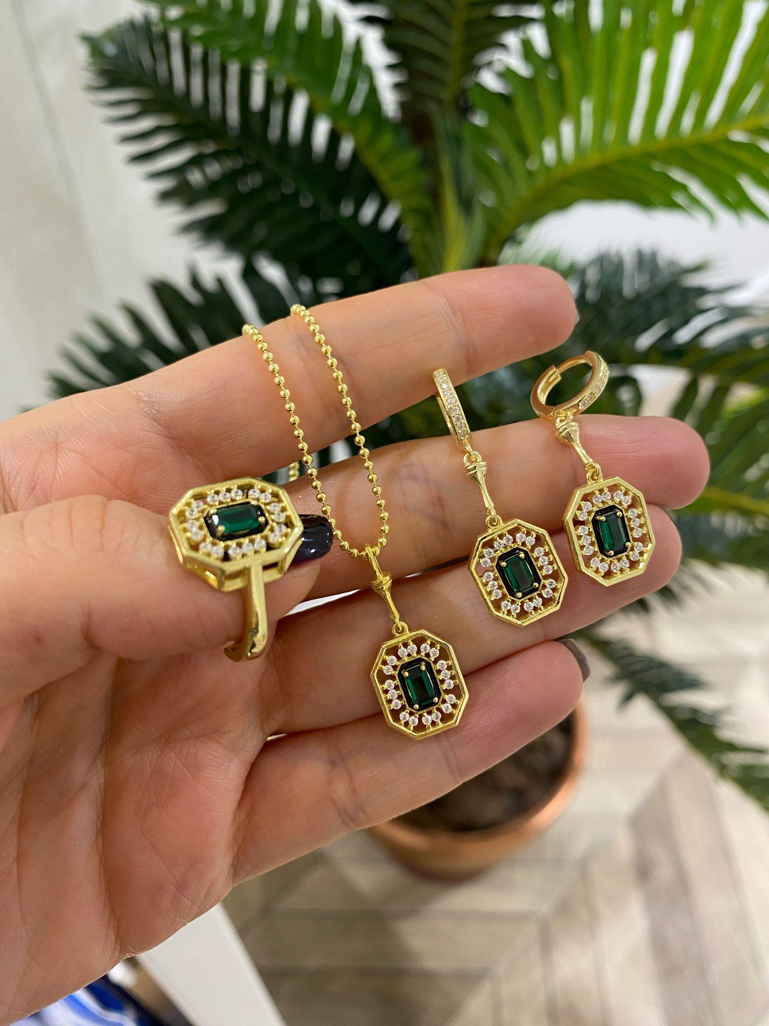 Kadın Gümüş Gold Serenay Set