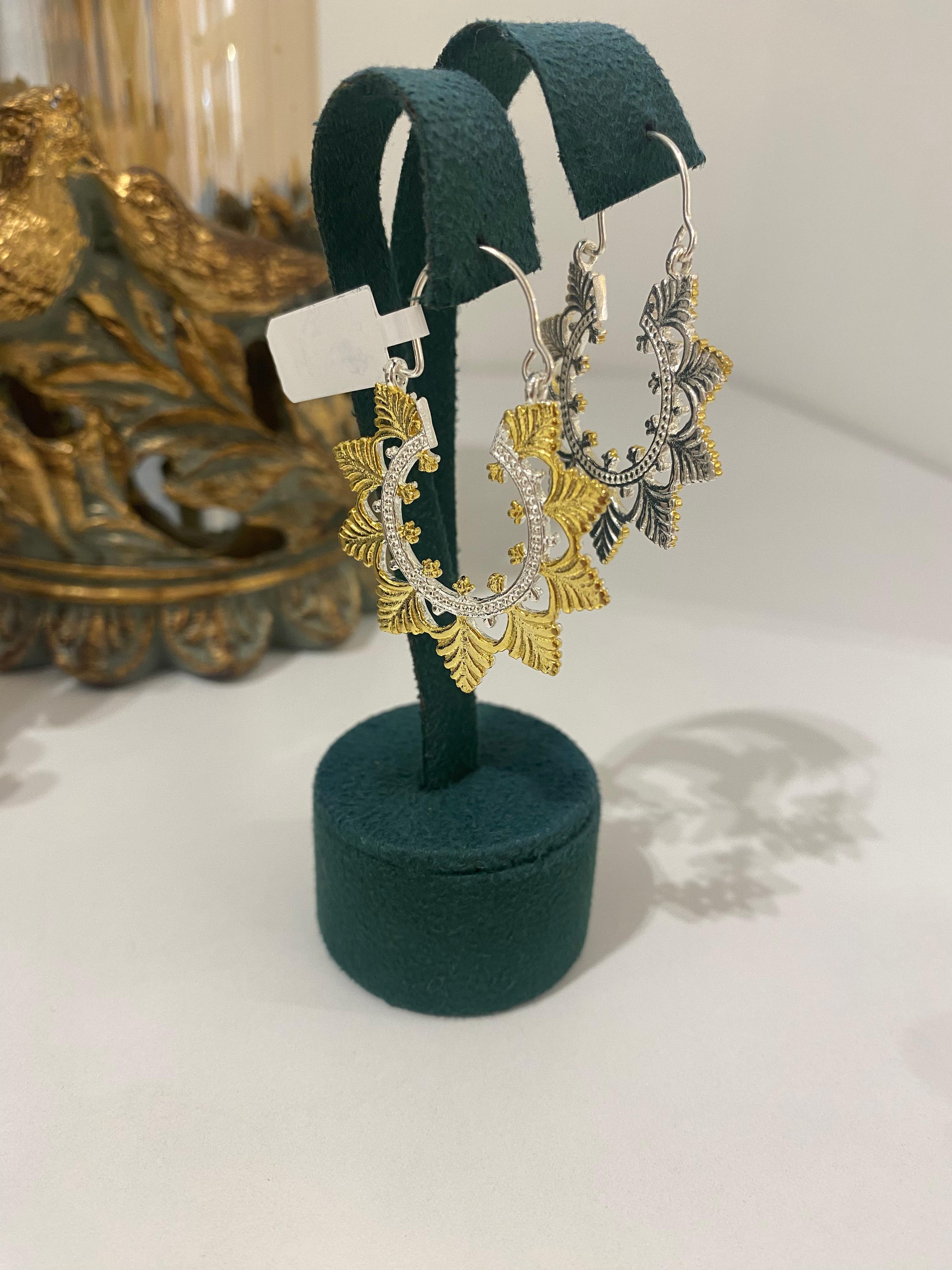 Kadın Gümüş Gold Tasarım Küpe