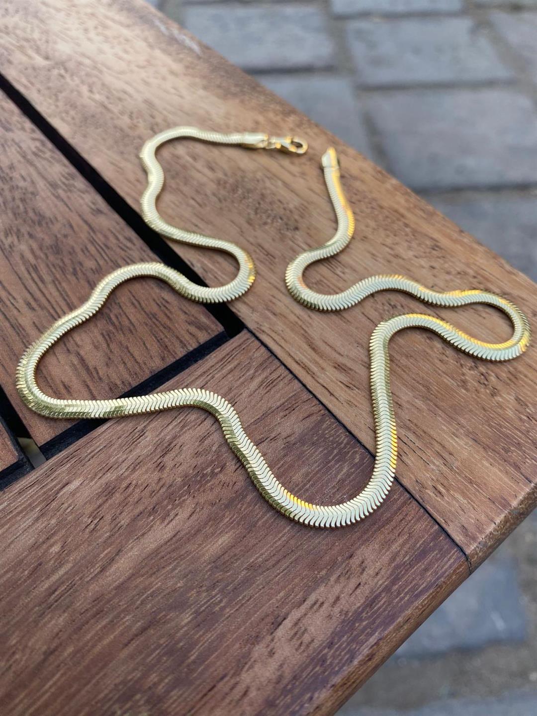 Kadın Gümüş İthal Yassı Zincir