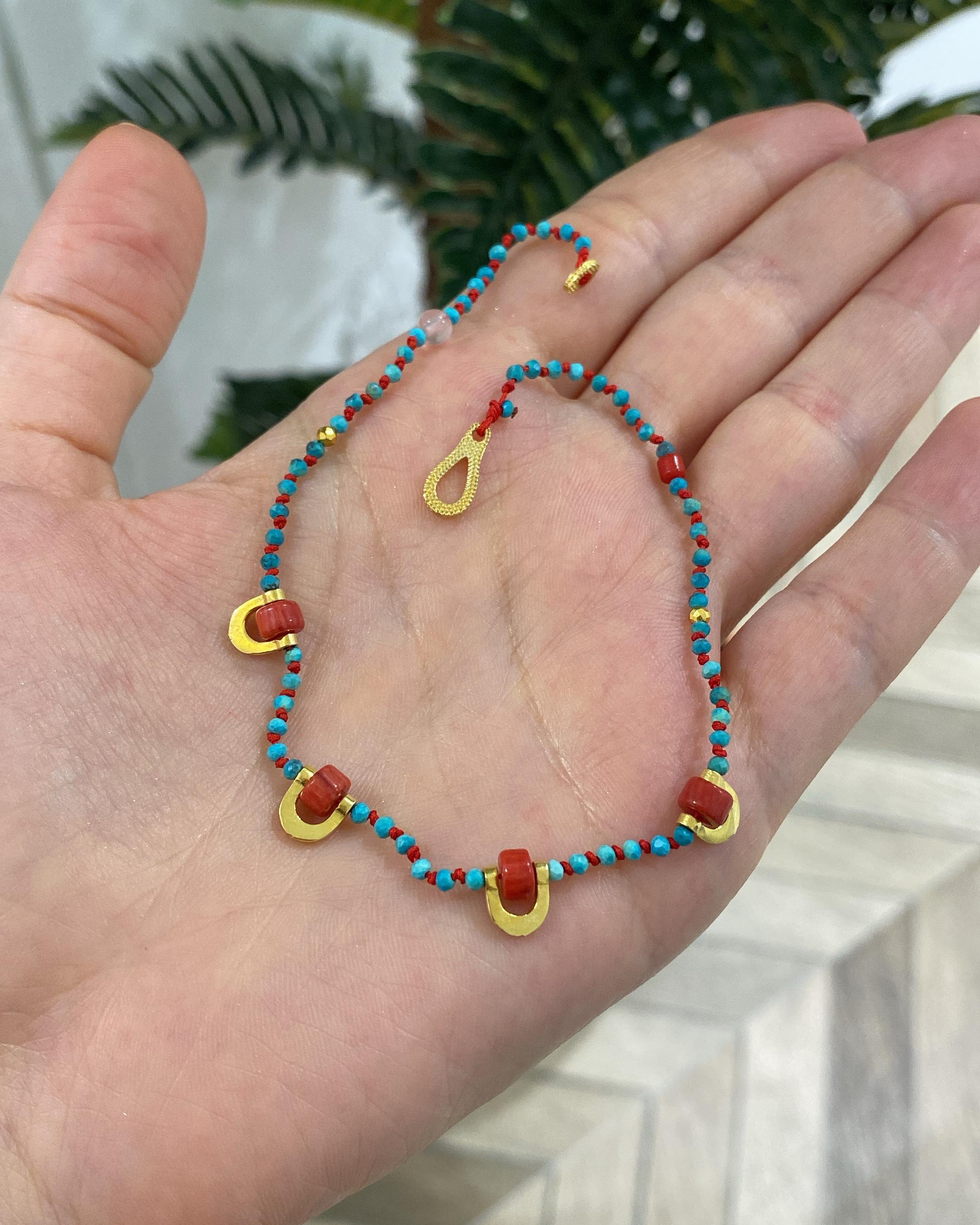 Kadın Gümüş Mercan Taşlı Hal Hal