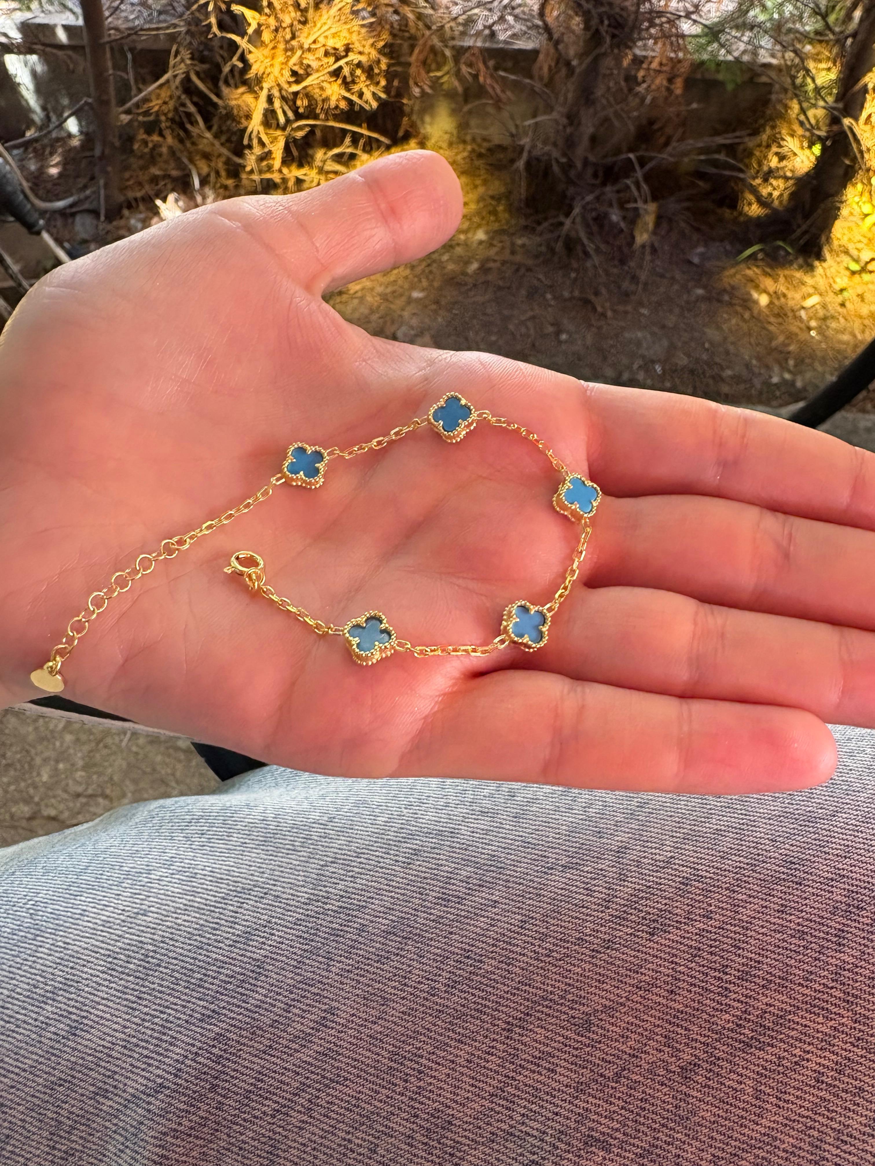 Kadın Gümüş Mini Yonca Bileklik