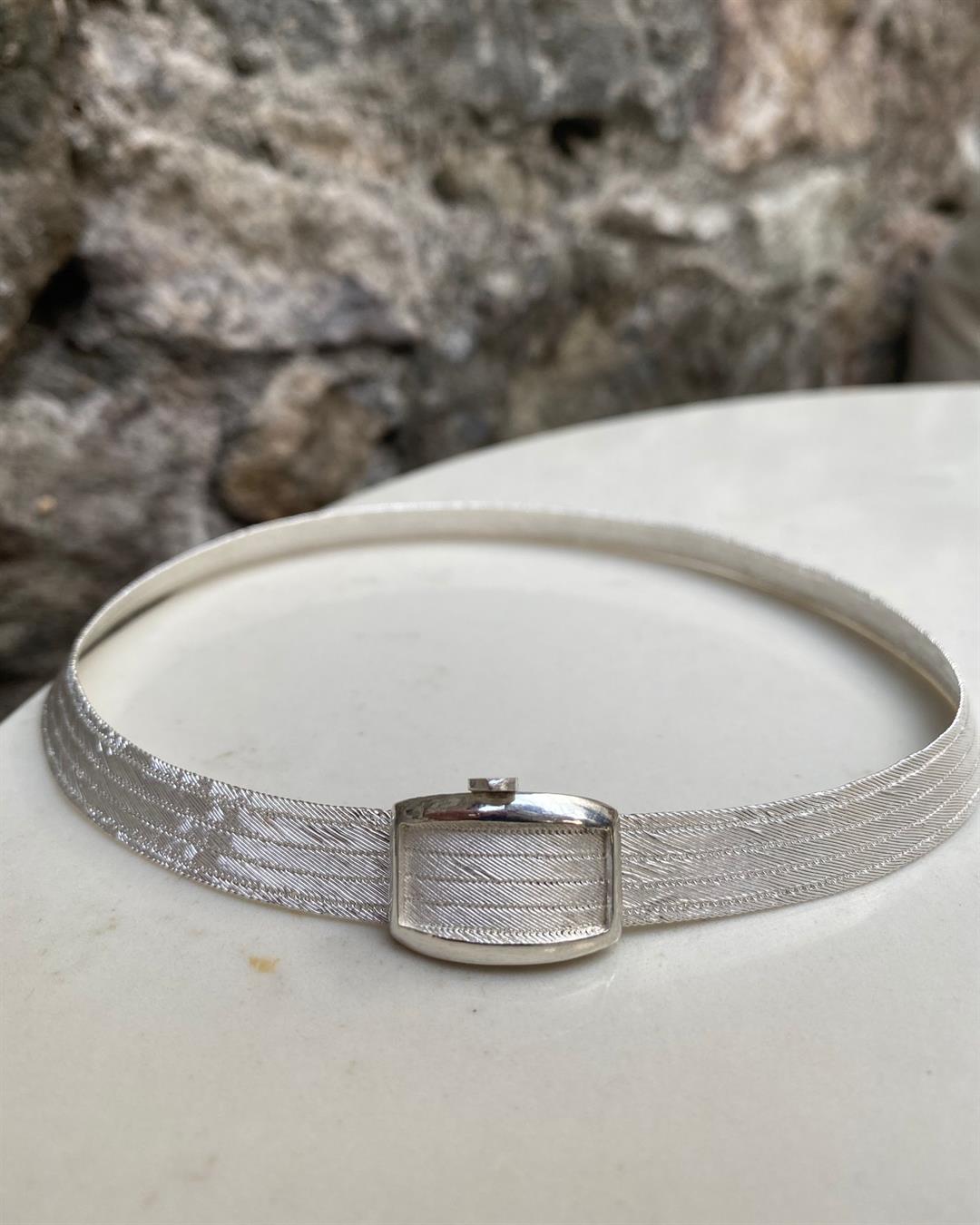 Kadın Gümüş Trabzon Hasır 5 Sıra Gerdanlık