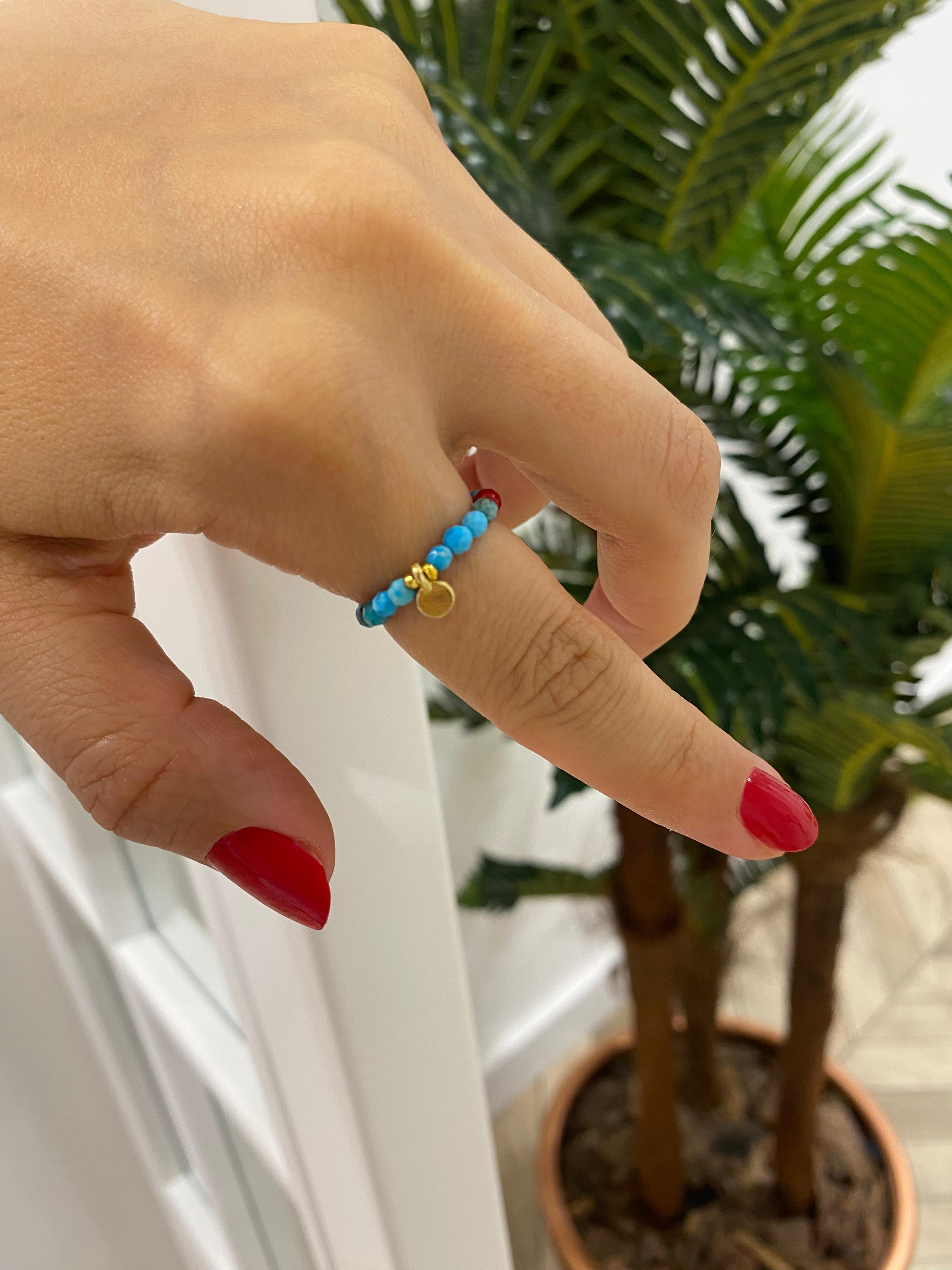 Kadın Gümüş Turkuaz Taşlı Yüzük