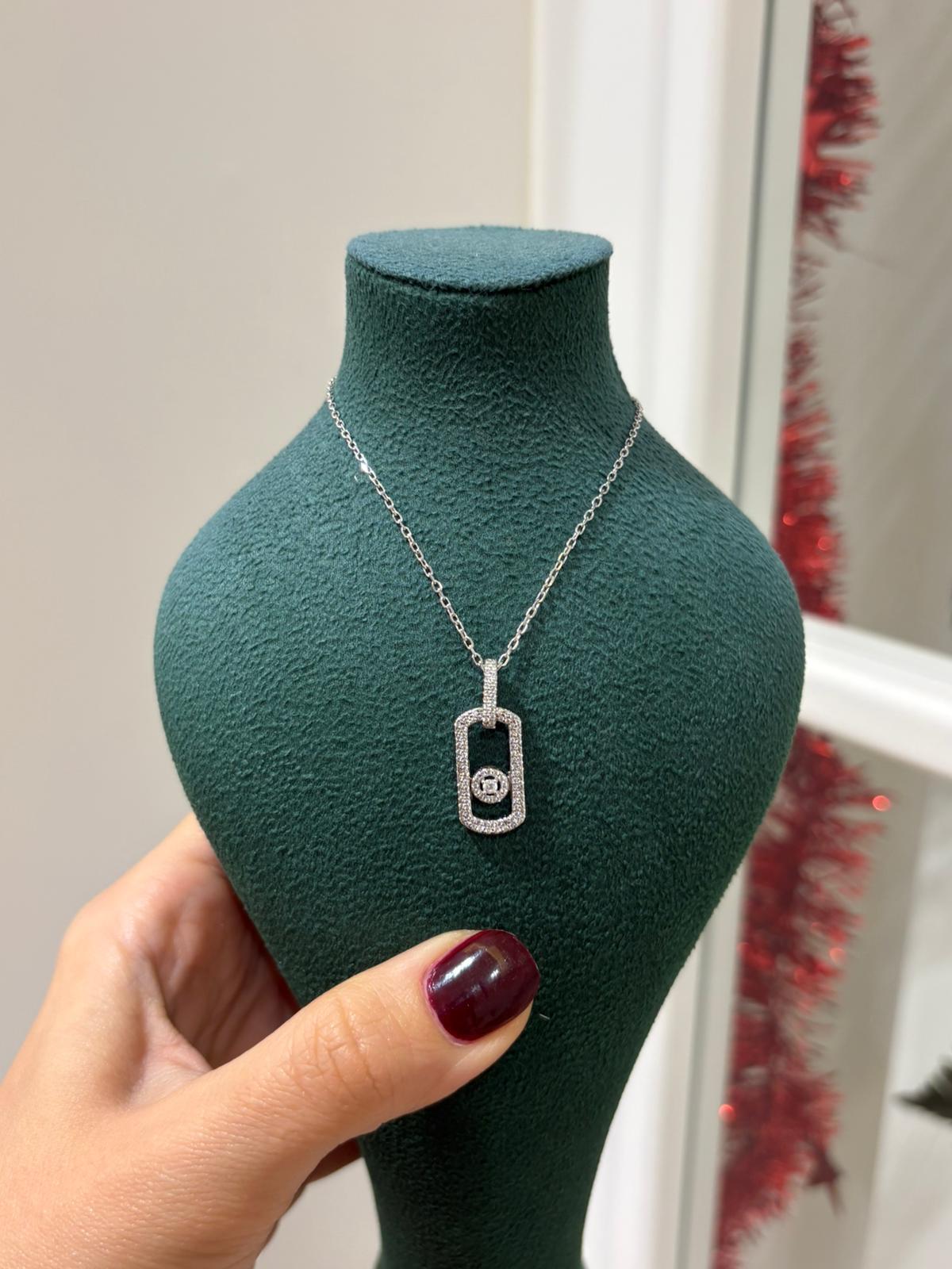 Kadın Gümüş Zirkon Taşlı Kolye 