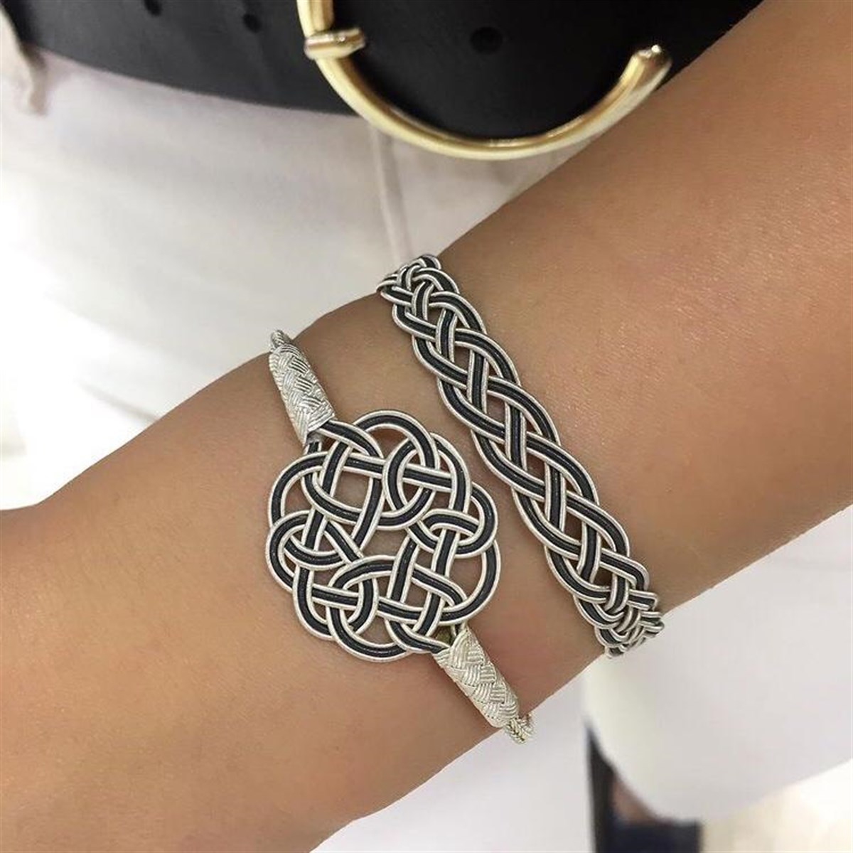 Kazaziye Gümüş Bileklik Kombini