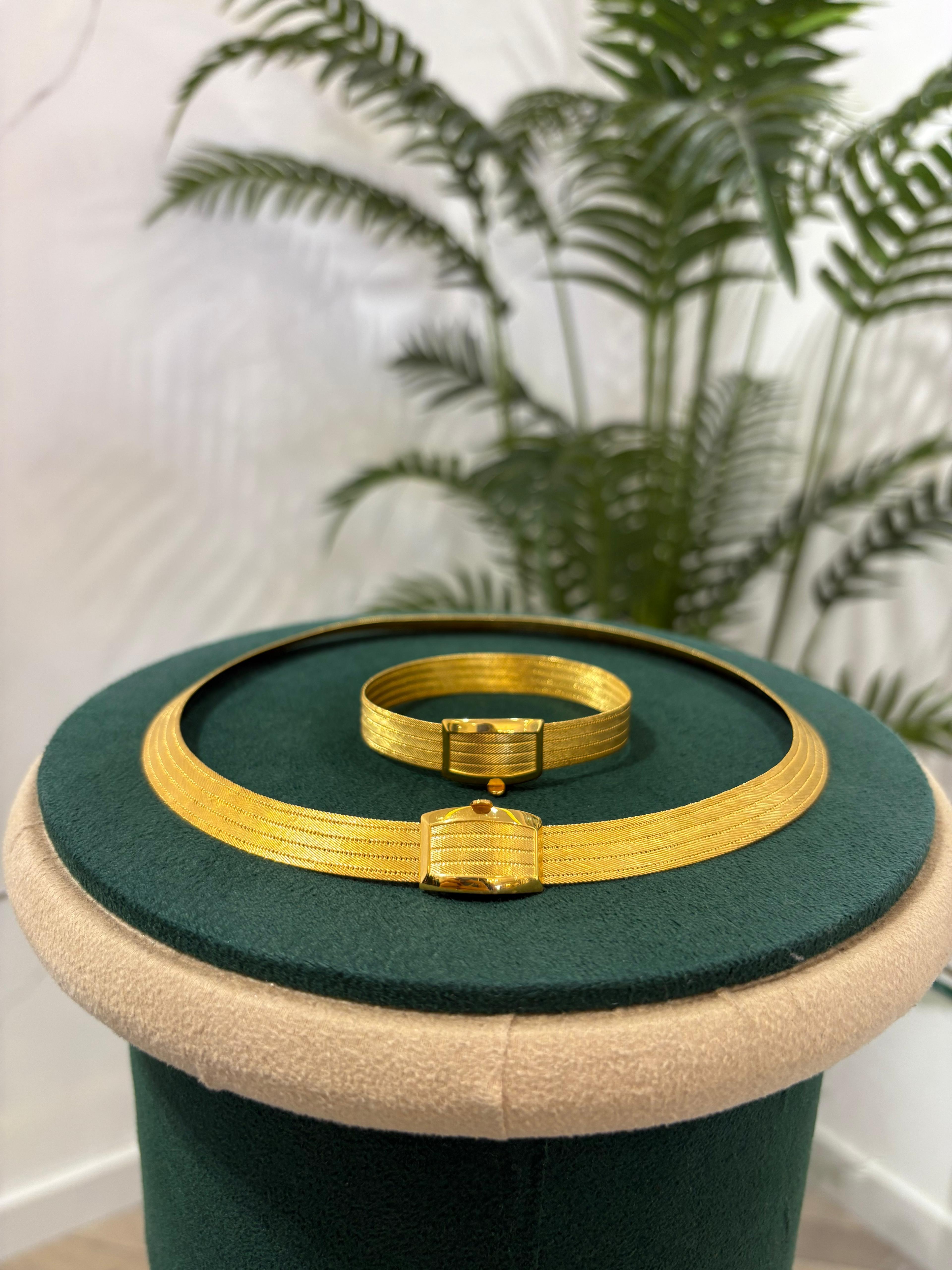 925 Ayar Gümüş 5 Sıra Gerdanlık ve 5 Sıra Bileklik Set 4356