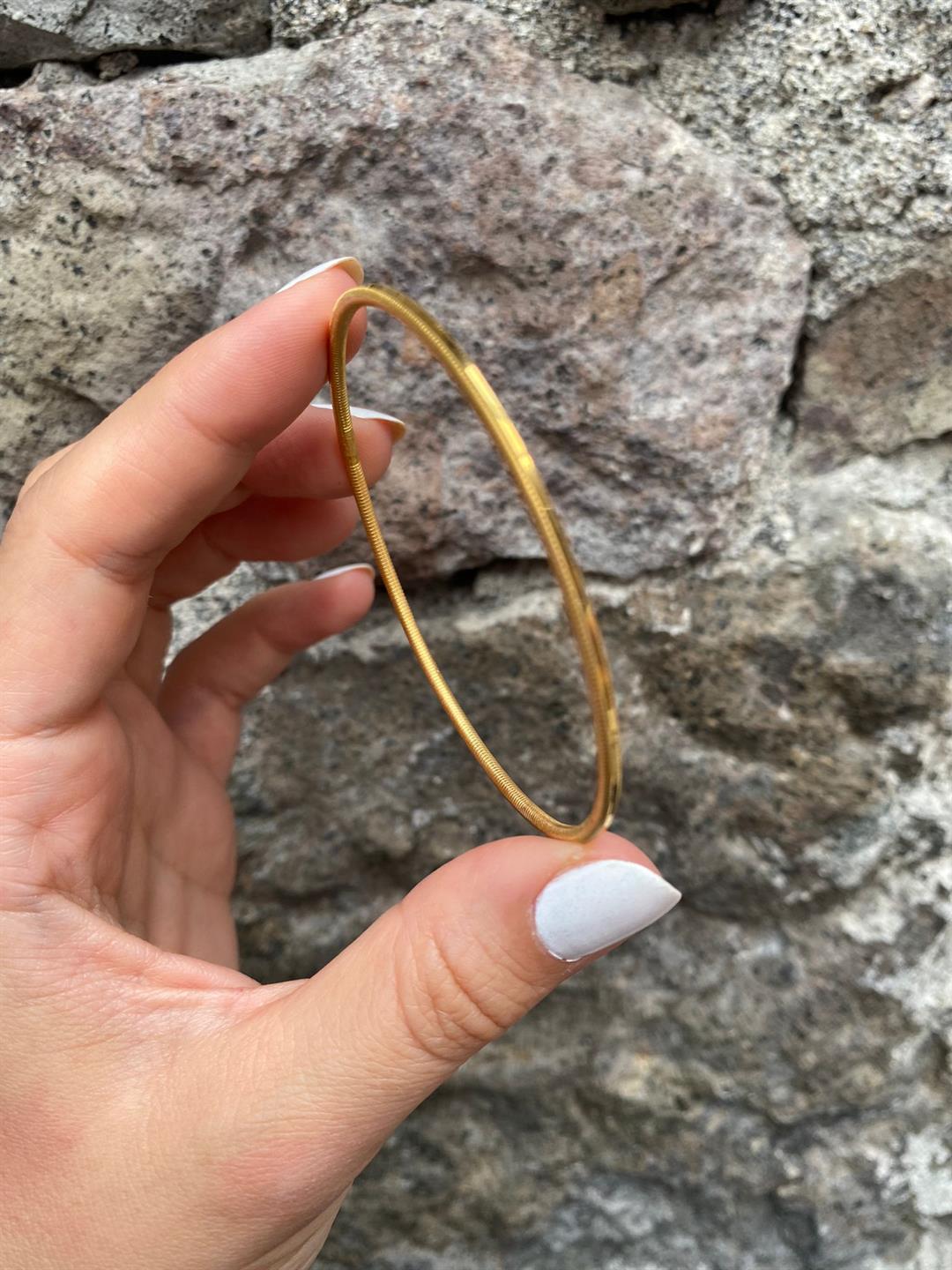 925 Ayar Gümüş Kalın Tel Bilezik