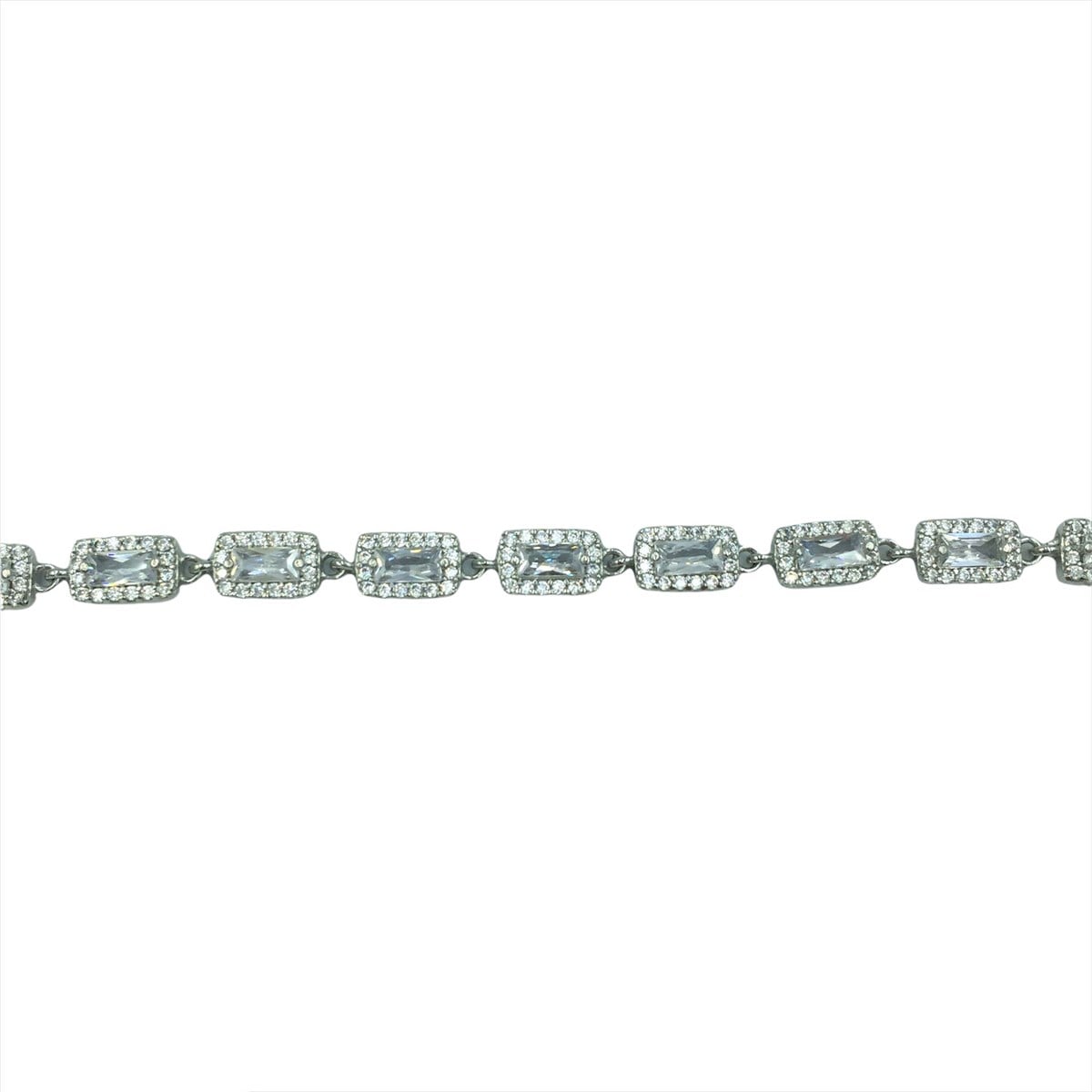 Women's Baguette Silver Bracelet