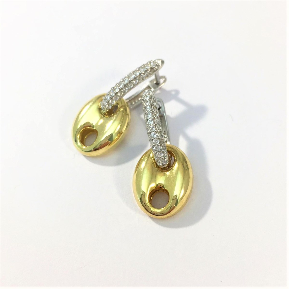 Çift Renkli Düğme Küpe