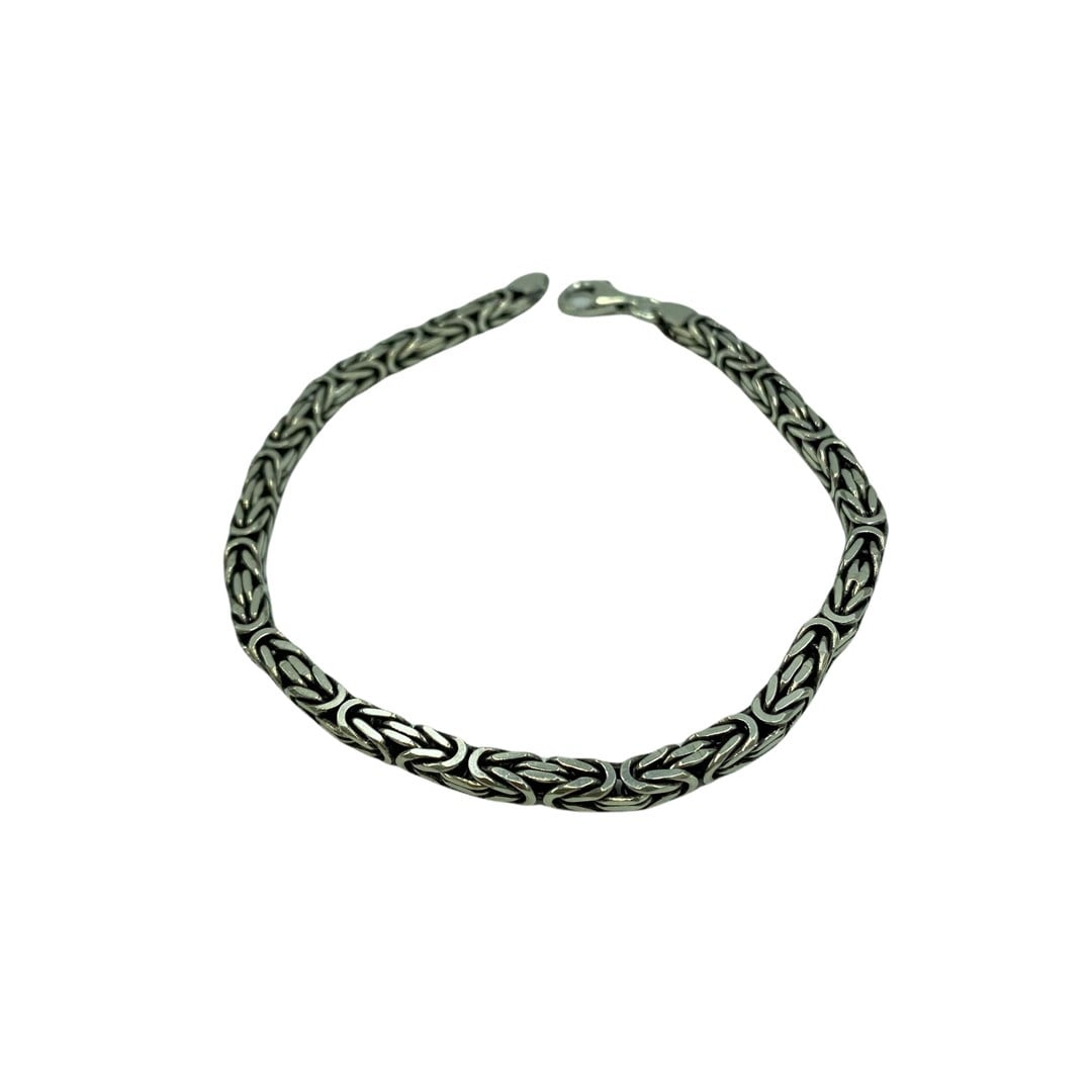Erkek Gümüş 3 Mm Kral Zincir Bileklik